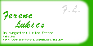 ferenc lukics business card